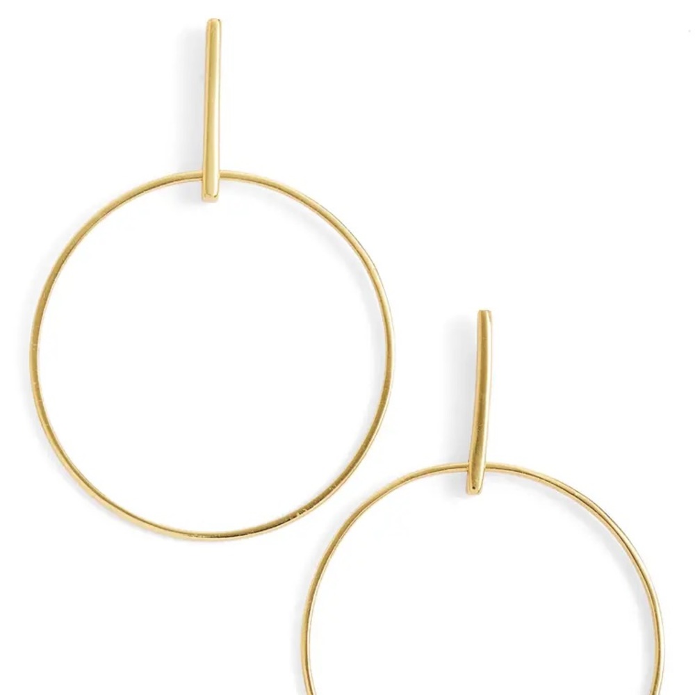 Argento Vivo Frontal Hoop Earrings NEW Gold